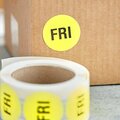 Lavex 2'' Friday Yellow Matte Paper Permanent Inventory Day Label, 500PK 323CIRCL2005